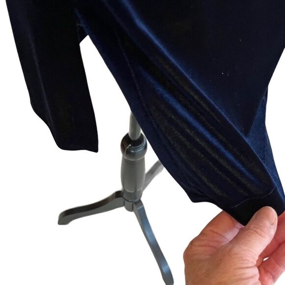 𝅺JANA KOS deep royal blue velvet off shoulder tunic with sparkle size XS - Picture 4 of 5